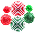 Weihnachtsfeier liefert rote und grüne Papierfan Blume Frohe Weihnachtsbrief Ballon Quasten Set